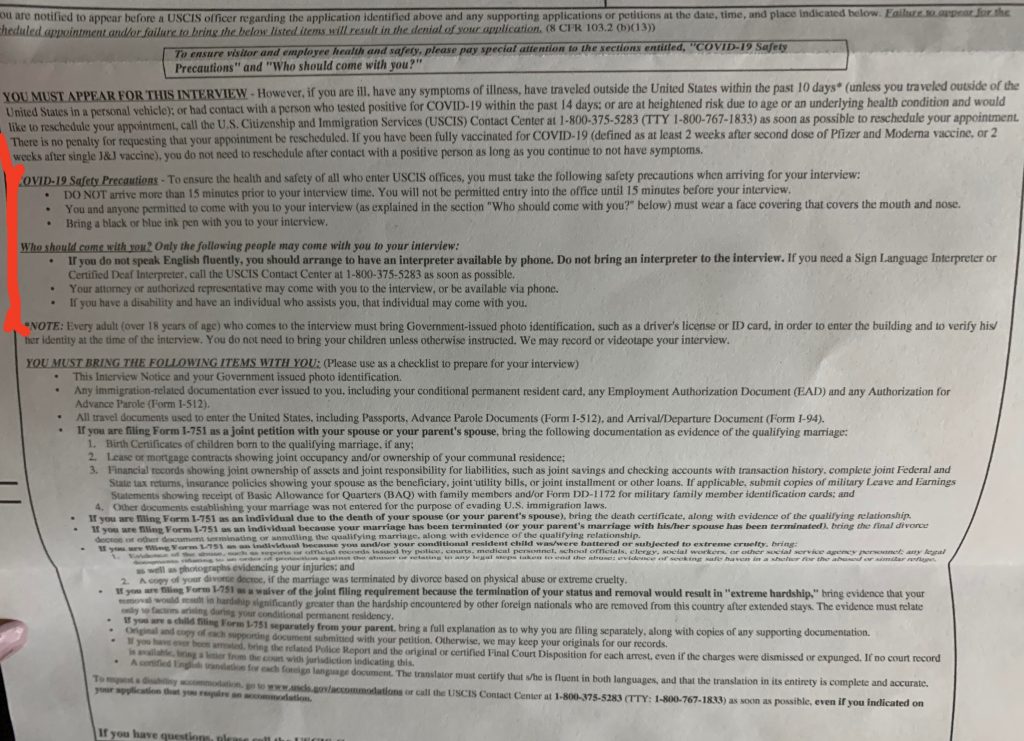 Tips for Avoiding the I751 Interview After Conditional Residence