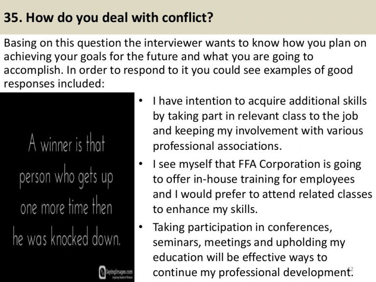 Conflict Management Interview Questions And Answers