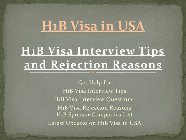 COMPLETE guide to H1B visa interview questions (with answers!) [2022