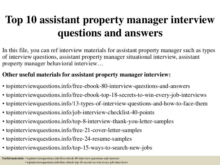 Top 20 Property Manager Interview Questions And Answers 2022   Top10assistantpropertymanagerinterviewquestionsandanswers 150317090527 Conversion Gate01 Thumbnail 4 3 