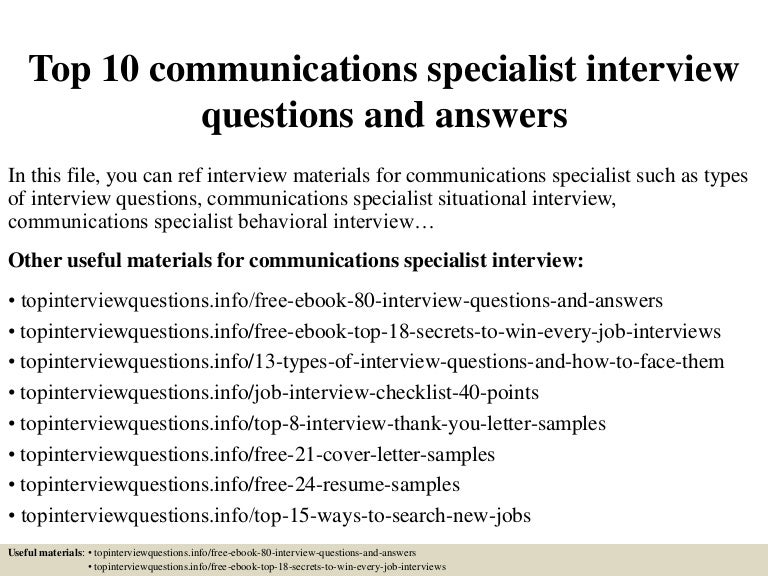 communications-specialist-interview-questions-and-answers-support