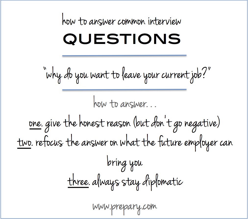 Why Do U Want To Leave Your Current Job Interview Question